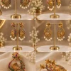 Peacock Emerald Pearl Earrings (2)