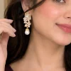Pearl Crystal Drop Earrings (5)