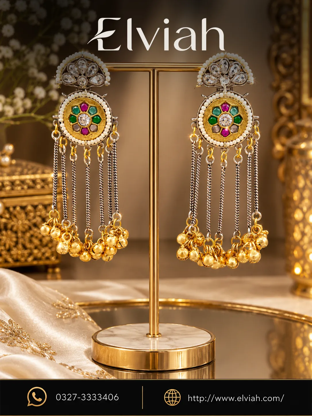 Pearl Chandelier Statement Earrings