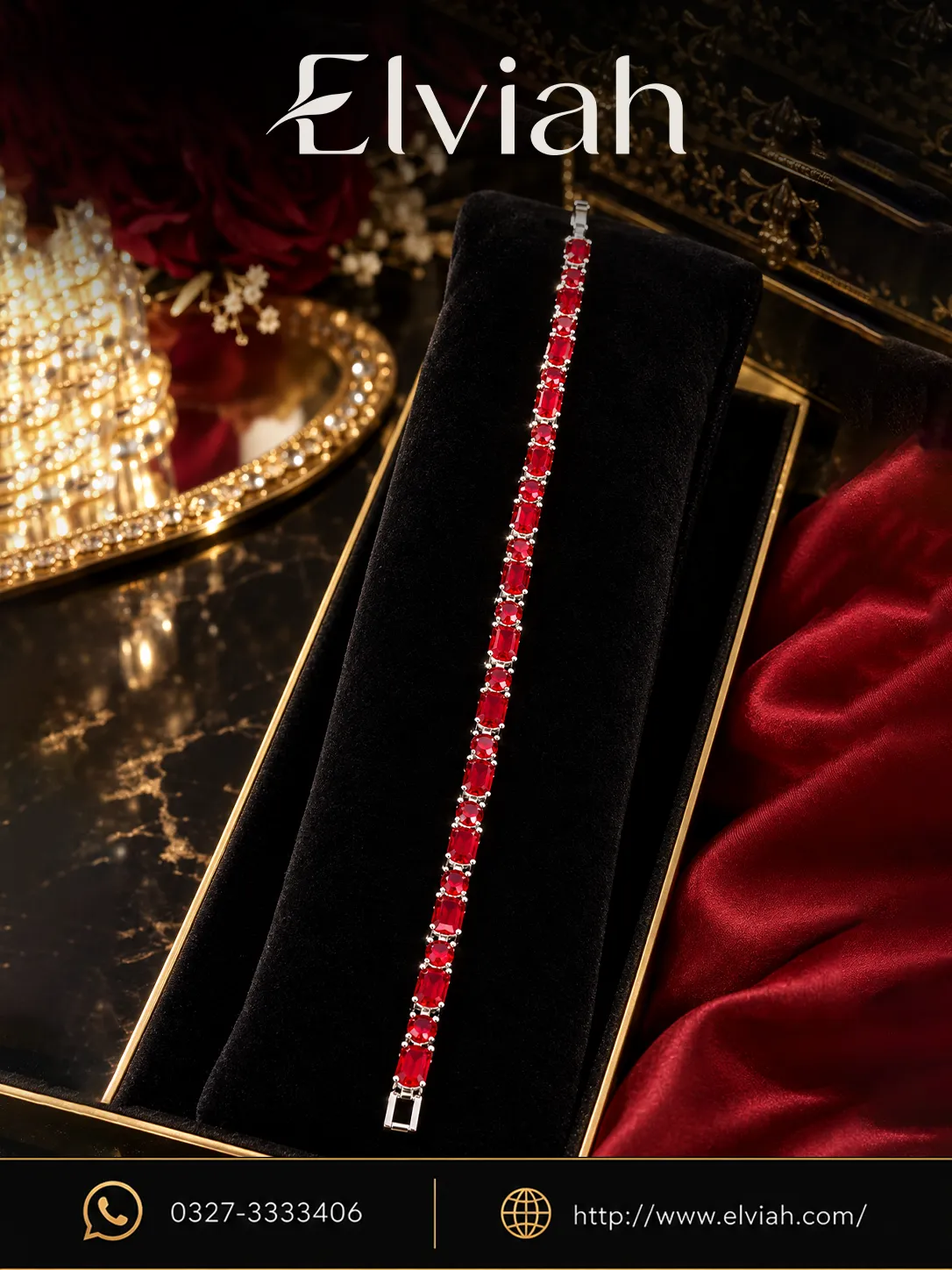 Red Crystal Link Bracelet