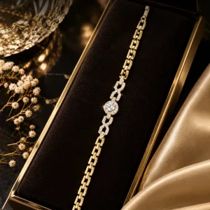 Gold Link Crystal Bracelet