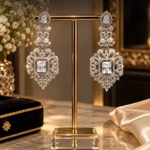 Regal Crystal Statement Drop Earrings