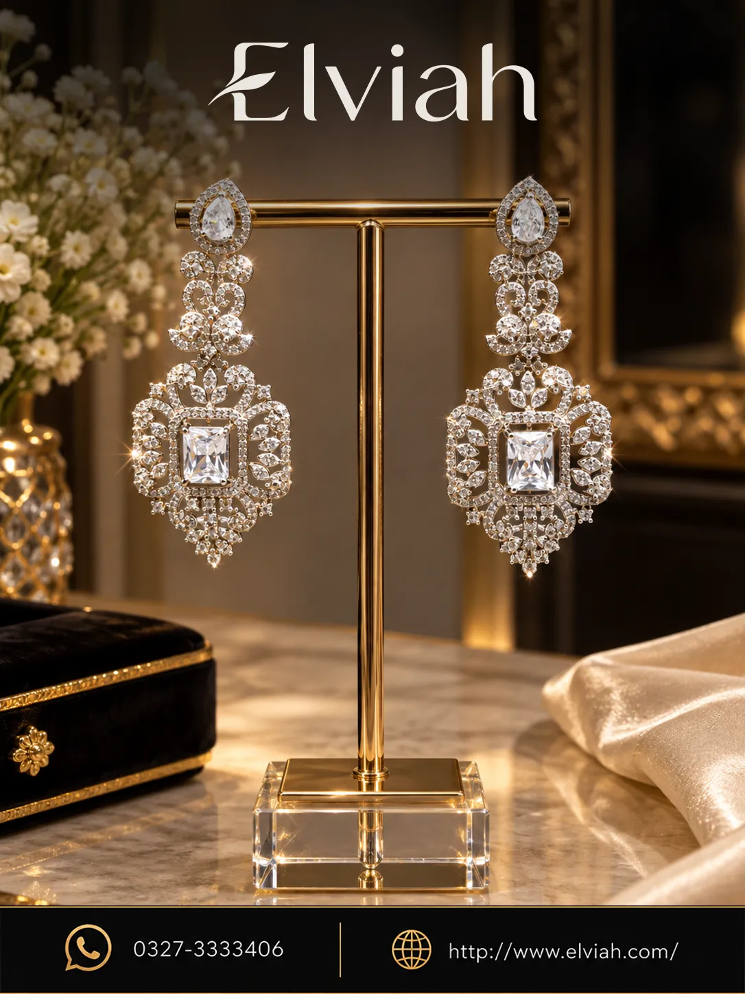 Regal Crystal Statement Drop Earrings