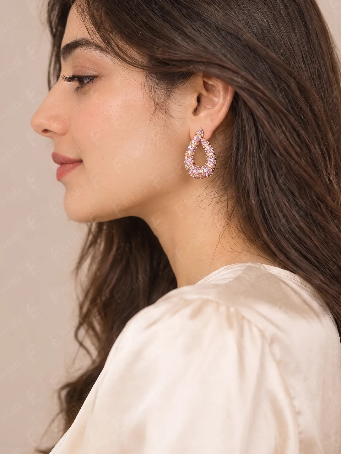 Rose Quartz Teardrop Earrings (4)