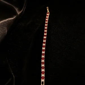 Red Crystal Tennis Bracelet | Ruby Gleam by Elviah
