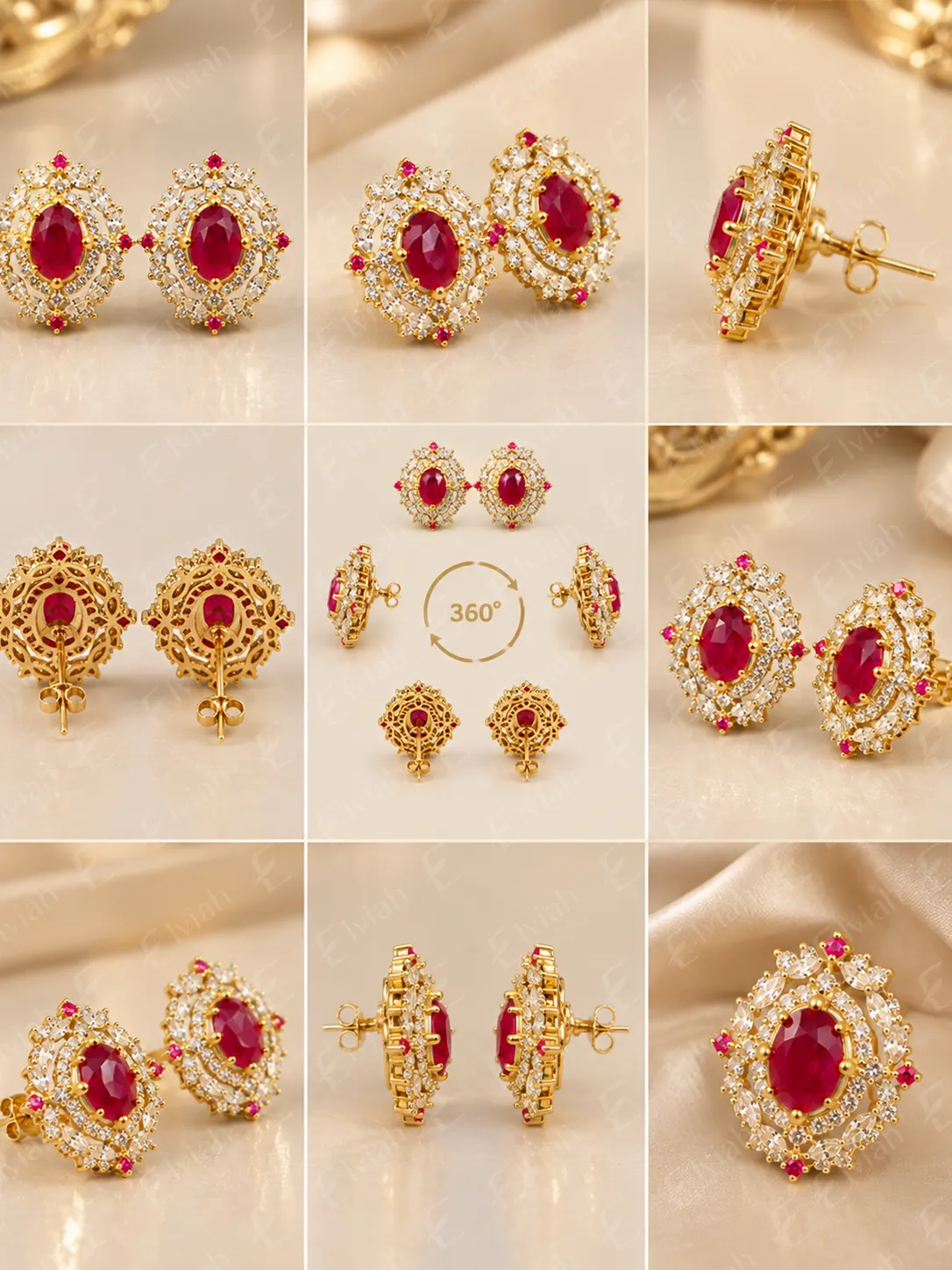 Ruby Oval Halo Earrings (2)
