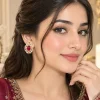 Ruby Oval Halo Earrings (3)