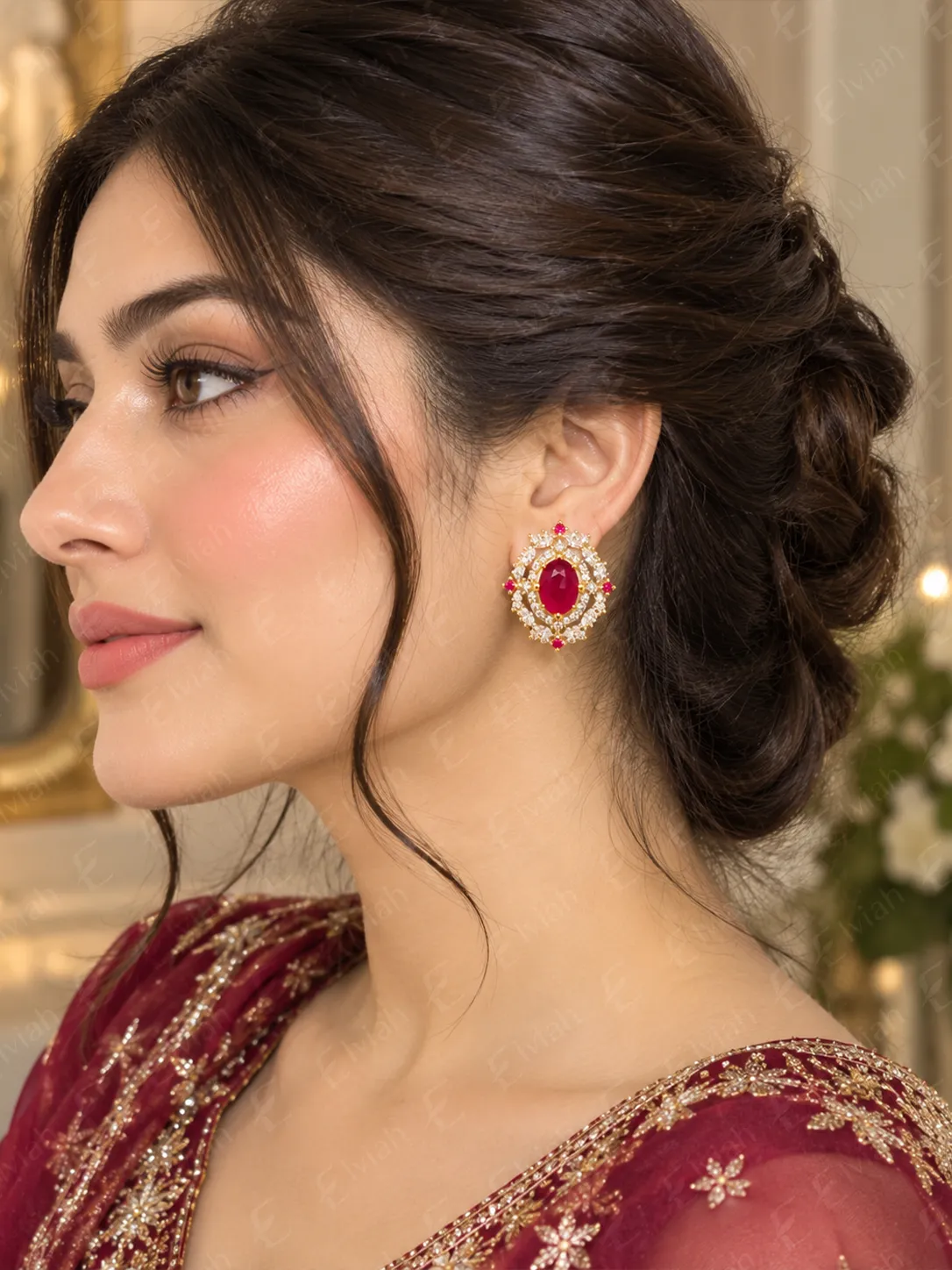 Ruby Oval Halo Earrings (4)