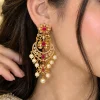 Ruby Pearl Chandelier Earrings (6)