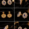Sapphire Blossom Stud Earrings (2)
